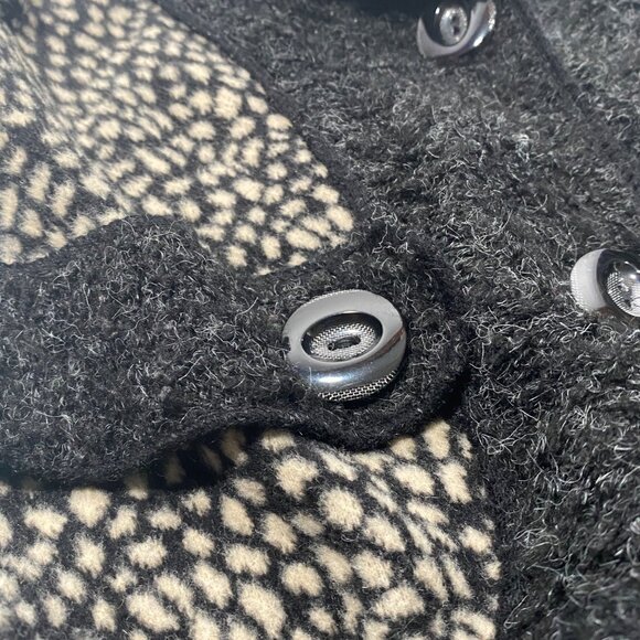 Papa textured high pile fuzzy tunic vest Wool Blend big Buttons artsy size L - Picture 8 of 11